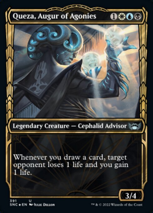 GILDED FOIL Queza, Augur of Agonies  #391 - Streets of New Capenna