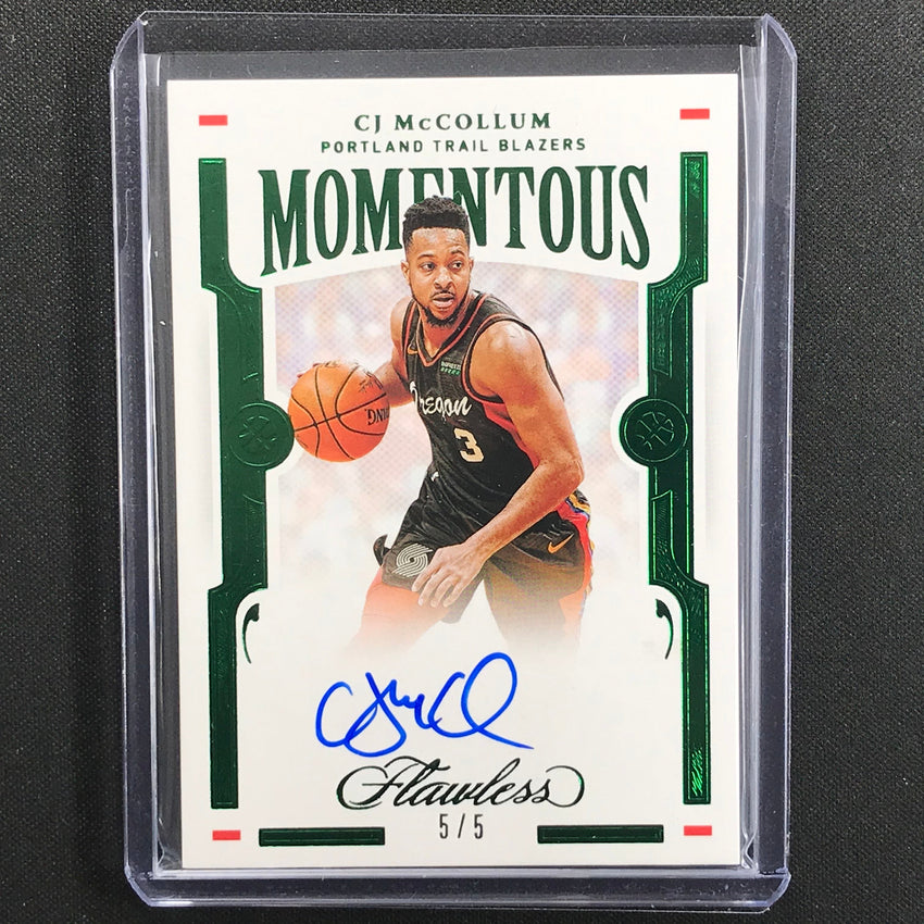 2020-21 Flawless Cj Mccollum Momentous Auto Emerald 5/5