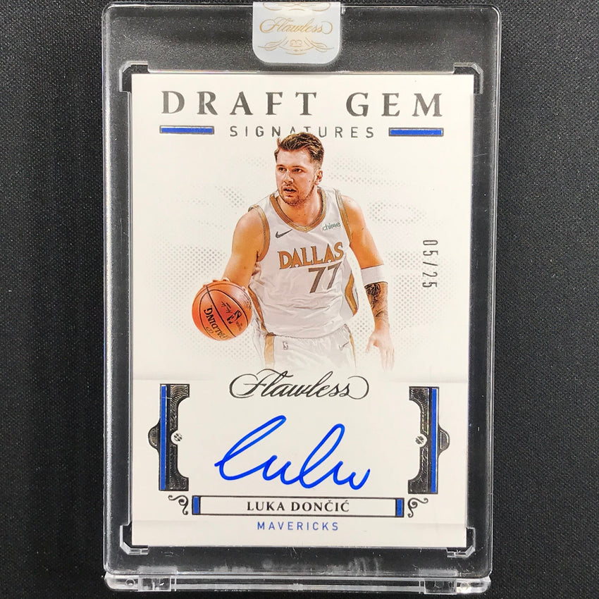 2020-21 Flawless Luka Doncic Draft Gem Signatures Auto Silver 5/25
