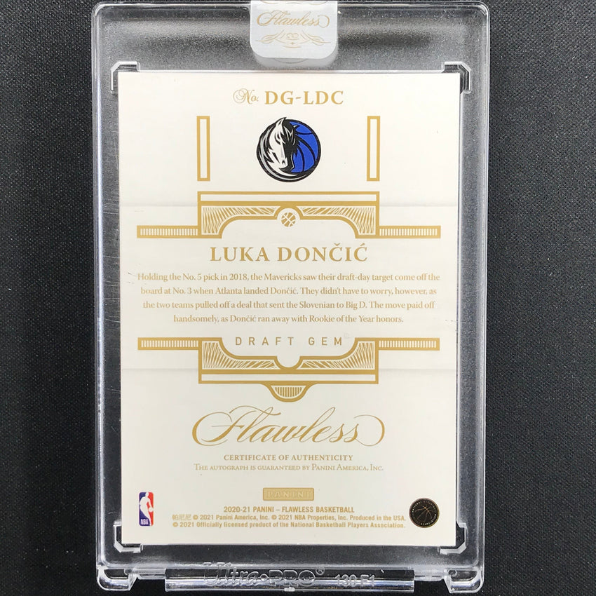 2020-21 Flawless Luka Doncic Draft Gem Signatures Auto Silver 5/25