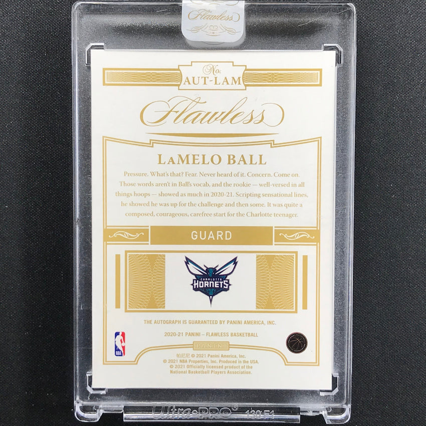 2020-21 Flawless Lamelo Ball Rookie Signatures Auto Amethyst 1/3