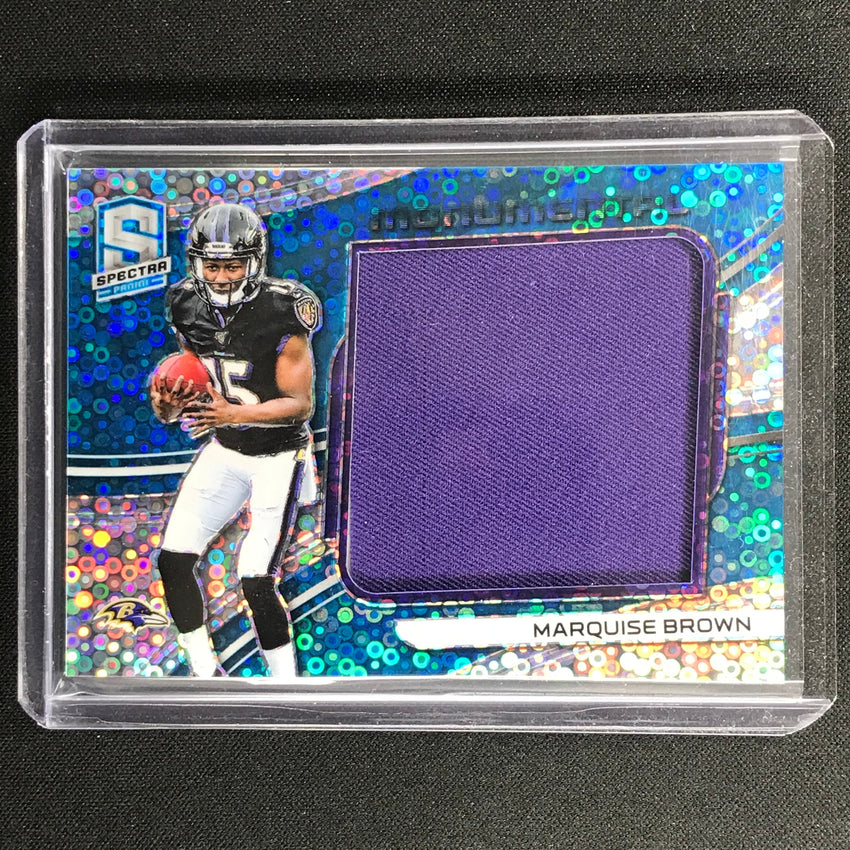 2019 Spectra Marquise Brown Monumental Jumbo Rookie Jersey Neon Blue Disco 25/99