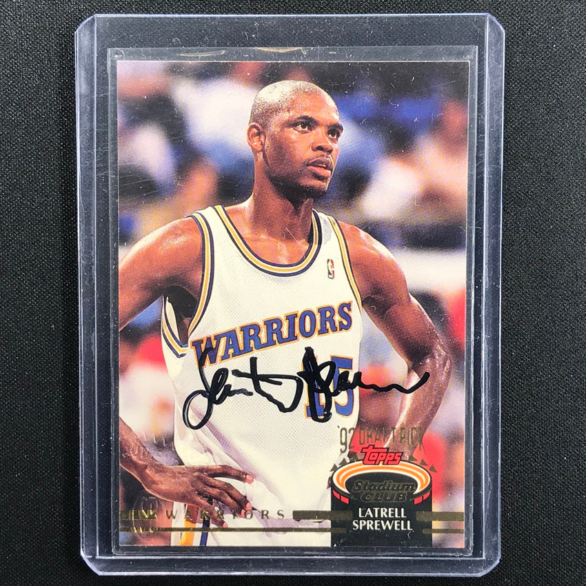 1992-93 Stadium Club LATRELL SPREWELL Rookie Auto Score Board Authenticated #320