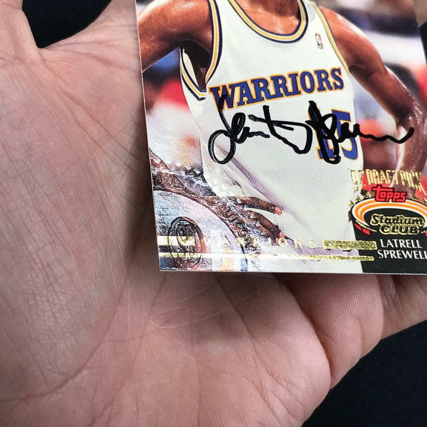 1992-93 Stadium Club LATRELL SPREWELL Rookie Auto Score Board Authenticated #320