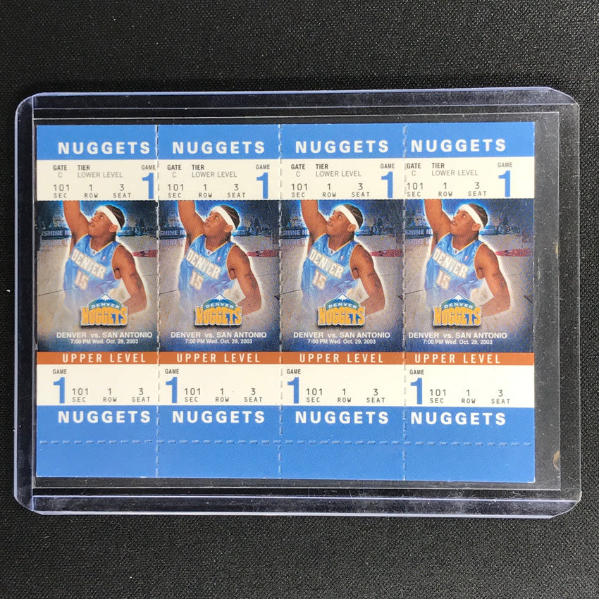 2003-04 Fleer Authentix CARMELO ANTHONY Rookie Upper Level #101A