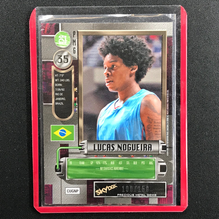 2013-14 Metal Universe Lucas Nogueira Rookie Precious Metal Gems Pmg Red 100/150