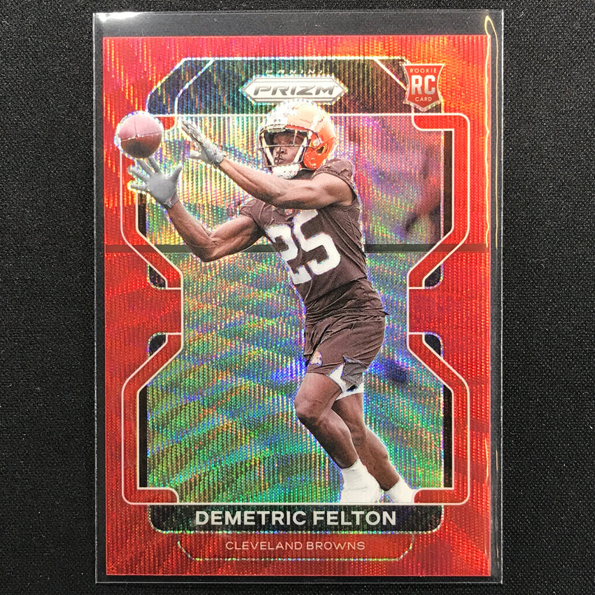 2021 Prizm Demetric Felton Rookie Red Wave 51/149
