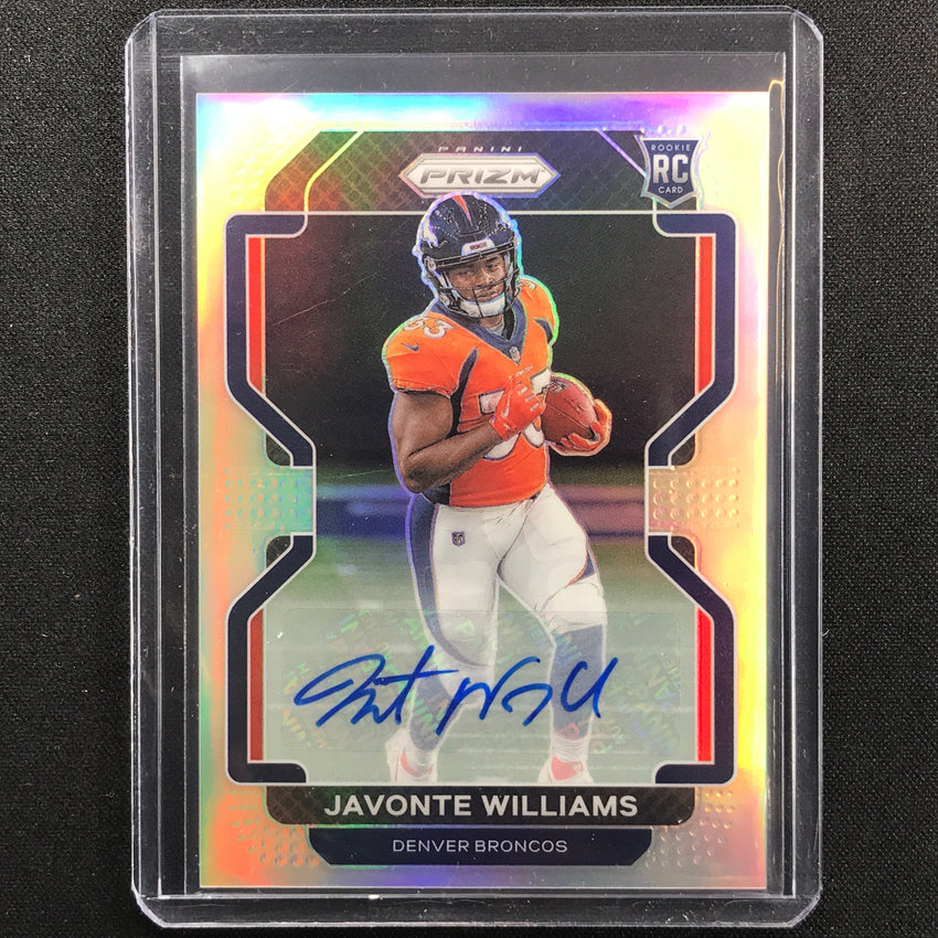 2021 Prizm Javonte Wiiliams Rookie Autographs Prizm Silver No 345 B