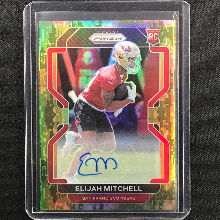 2021 Prizm Elijah Mitchell Rookie Autographs Forest Camo 16/25