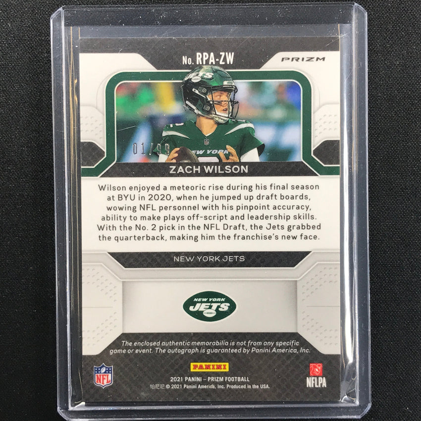2021 Prizm Zach Wilson Rookie Patch Autographs Silver 1/99