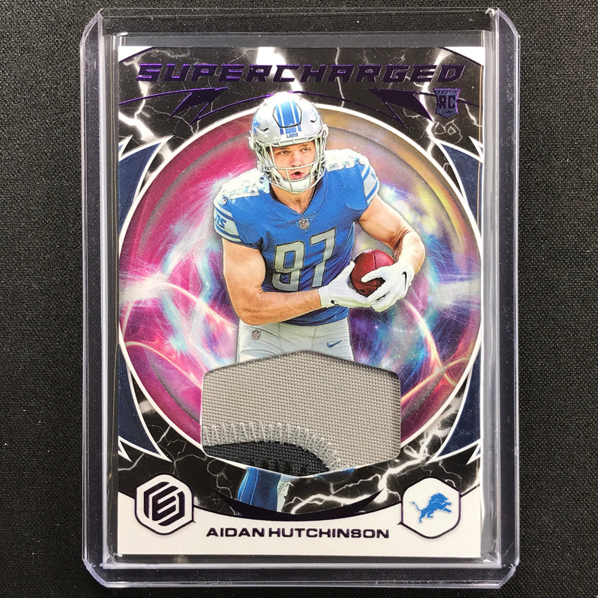 2022 Elements Aidan Hutchinson Supercharged Rookie Relic Jersey Patch Xenon 3/54