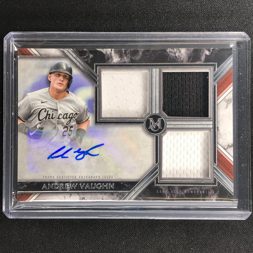 2022 Museum Collection Andrew Vaughn Signature Swatch Triple Relic Auto 121/200