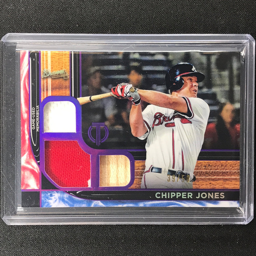2022 Tribute Chipper Jones Triple Relics Purple 39/50