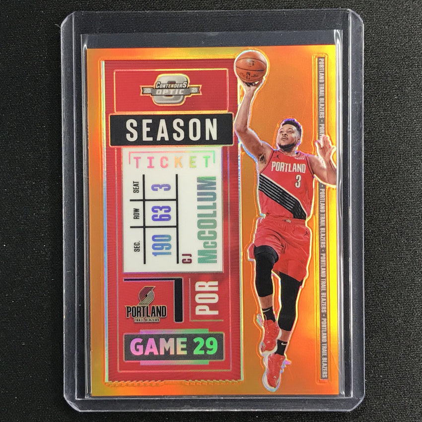 2020-21 Contenders Optic Cj Mccollum Season Ticket Orange 45/49