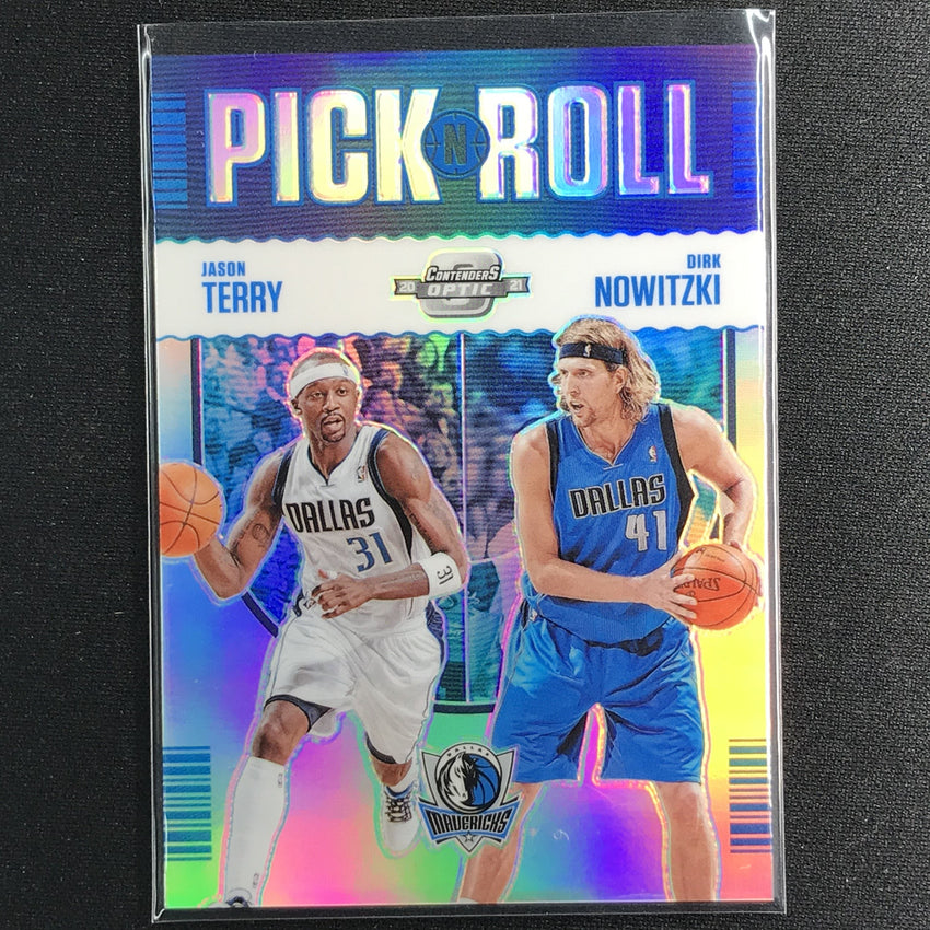 2020-21 Contenders Optic Dirk Nowitzki Jason Terry Pick N Roll Silver Prizm No 5