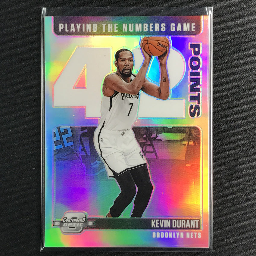 2020-21 Contenders Optic KEVIN DURANT Playing the Numbers Game Silver Prizm #4