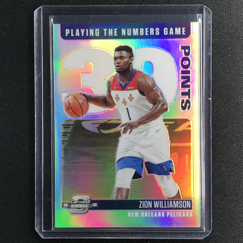 2020-21 Contenders Optic ZION WILLIAMSON Playing Numbers Game Silver Prizm #15