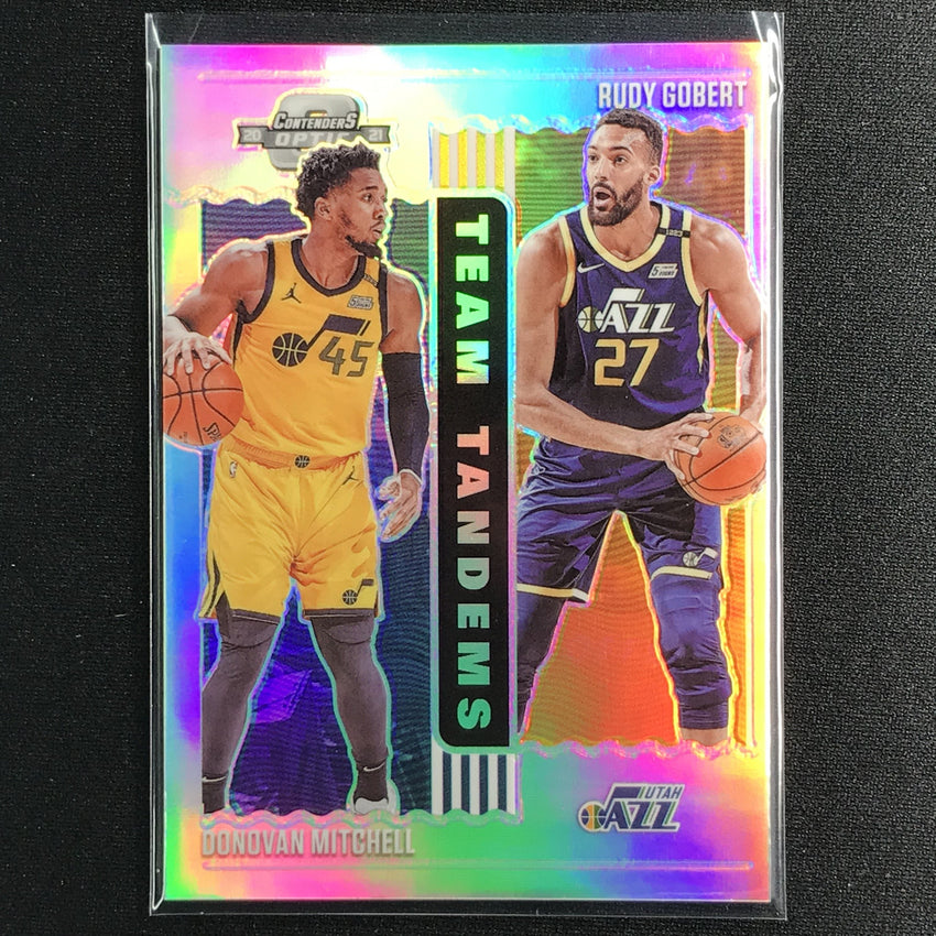 2020-21 Contenders Optic Donovan Mitchell Gobert Team Tandems Silver Prizm No 12