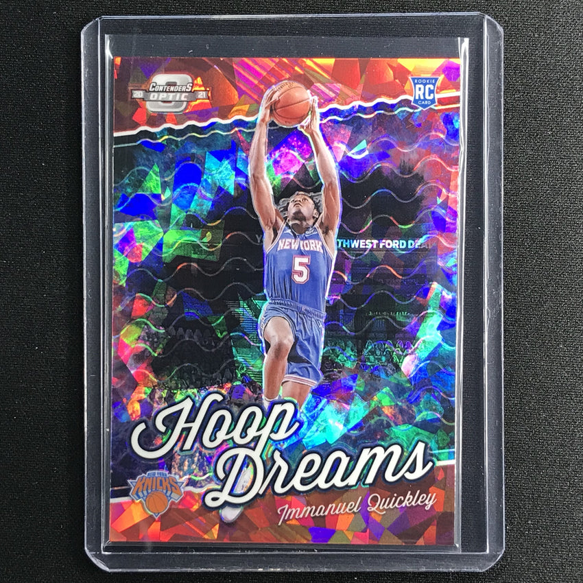 2020-21 Contenders Optic Immanuel Quickley Hoop Dreams Rookie Red Cracked Ice No 3