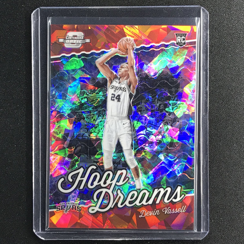 2020-21 Contenders Optic Devin Vassell Hoop Dreams Rookie Red Cracked Ice No 12