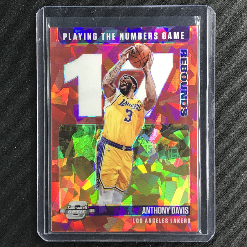 2020-21 Contenders Optic Anthony Davis Playing Numbers Game Red Cracked Ice No 27