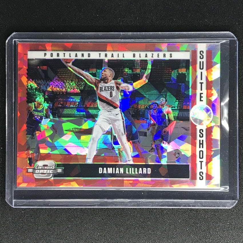 2020-21 Contenders Optic DAMIAN LILLARD Suite Shots Red Cracked Ice #18