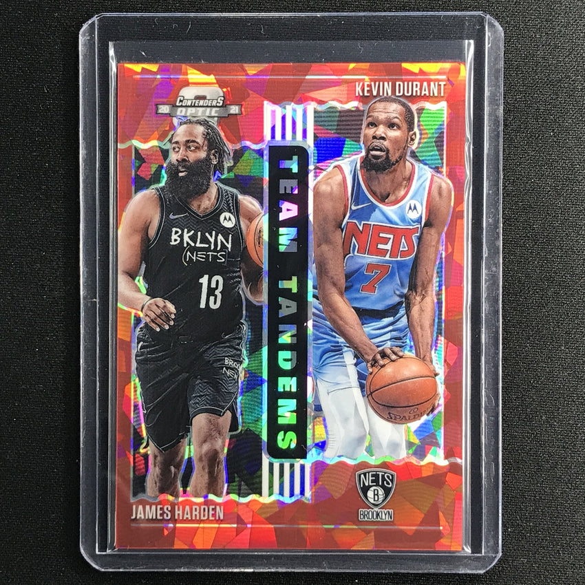 2020-21 Contenders Optic KEVIN DURANT HARDEN Team Tandems Red Cracked Ice #3