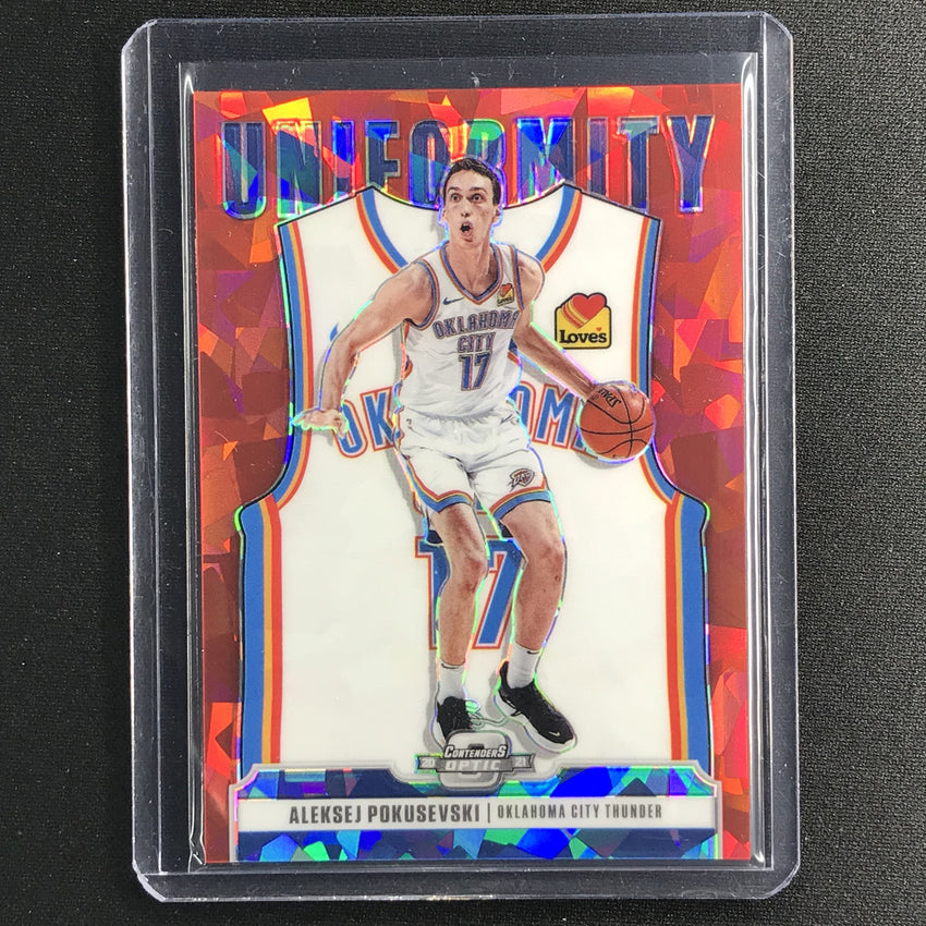 2020-21 Contenders Optic Aleksej Pokusevski Uniformity Rookie Red Cracked Ice 26