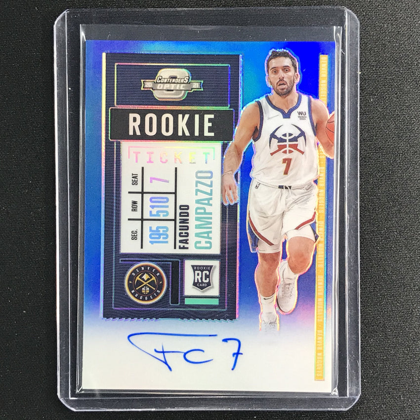 2020-21 Contenders Optic Facundo Campazzo Rookie Ticket Auto Blue 132/99