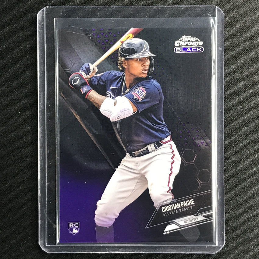 2021 Topps Chrome Black Cristian Pache Rookie Purple Refractor 11/150