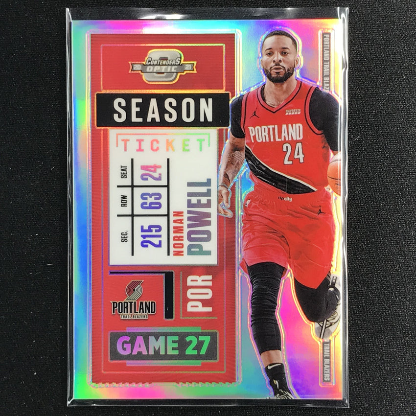 2020-21 Contenders Optic Norman Powell Season Ticket Silver Prizm No 3