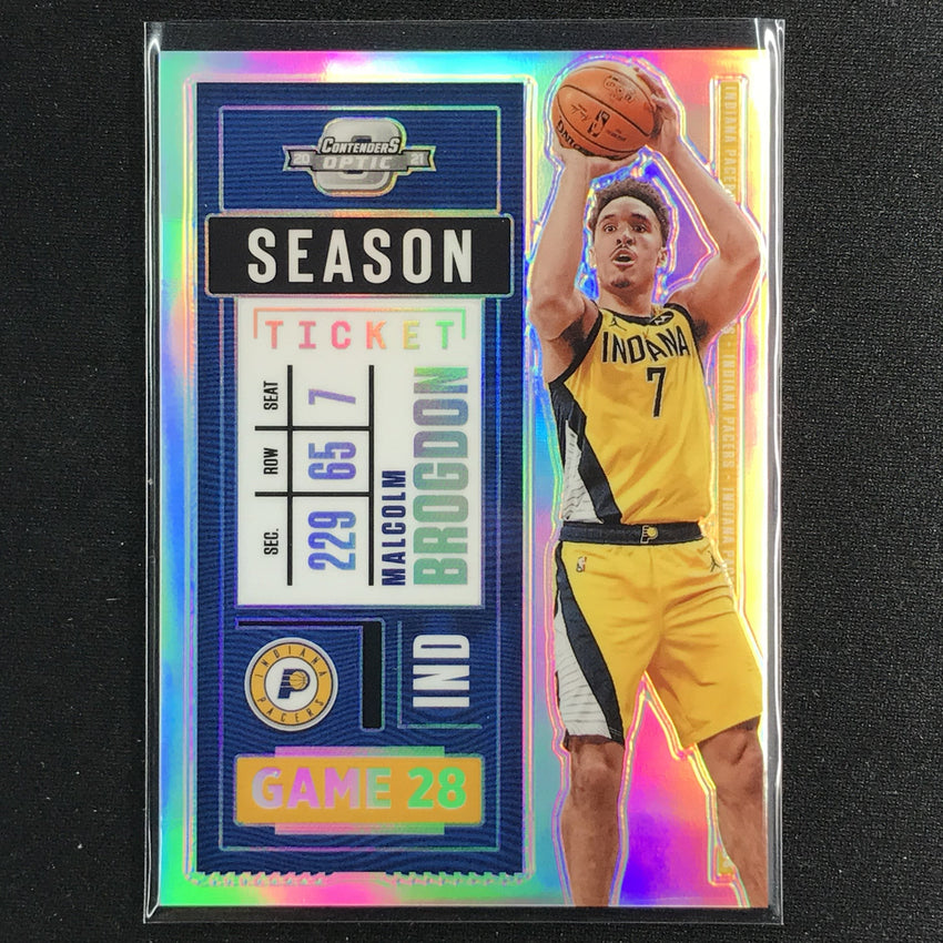 2020-21 Contenders Optic MALCOLM BROGDON Season Ticket Silver Prizm #8