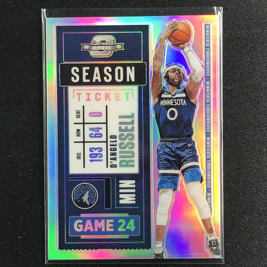 2020-21 Contenders Optic Dangelo Russell Season Ticket Silver Prizm No 38