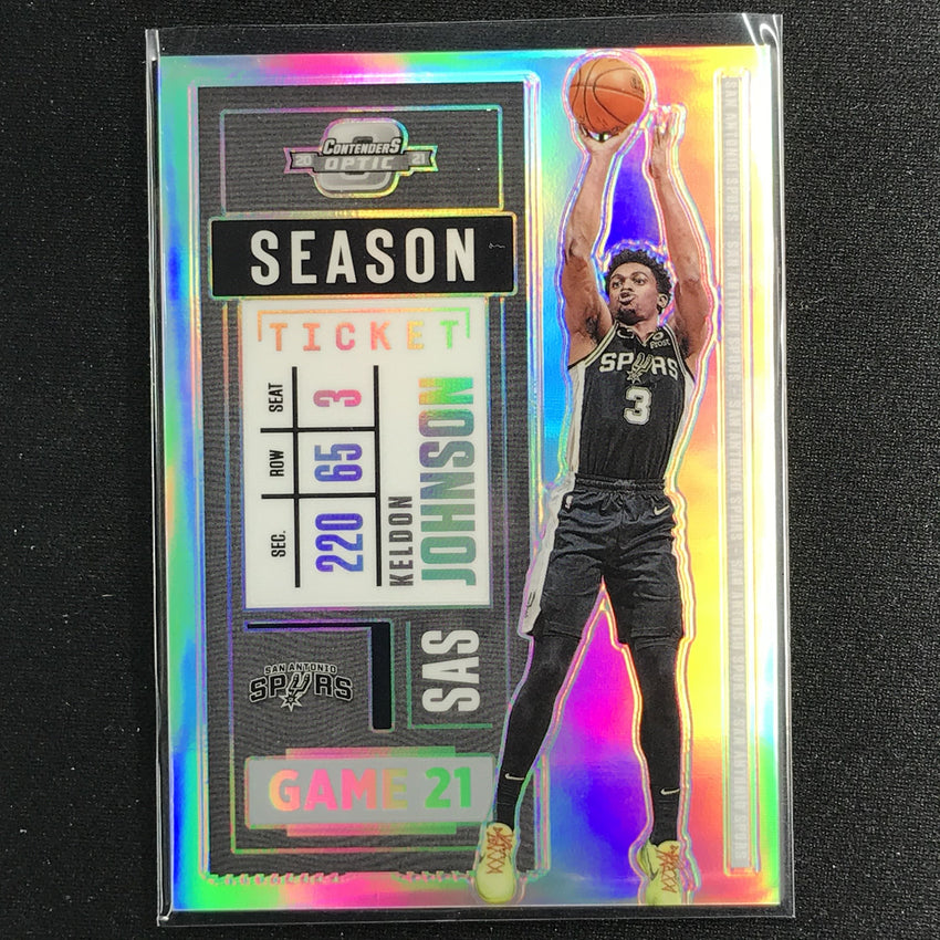 2020-21 Contenders Optic KELDON JOHNSON Season Ticket Silver Prizm #43