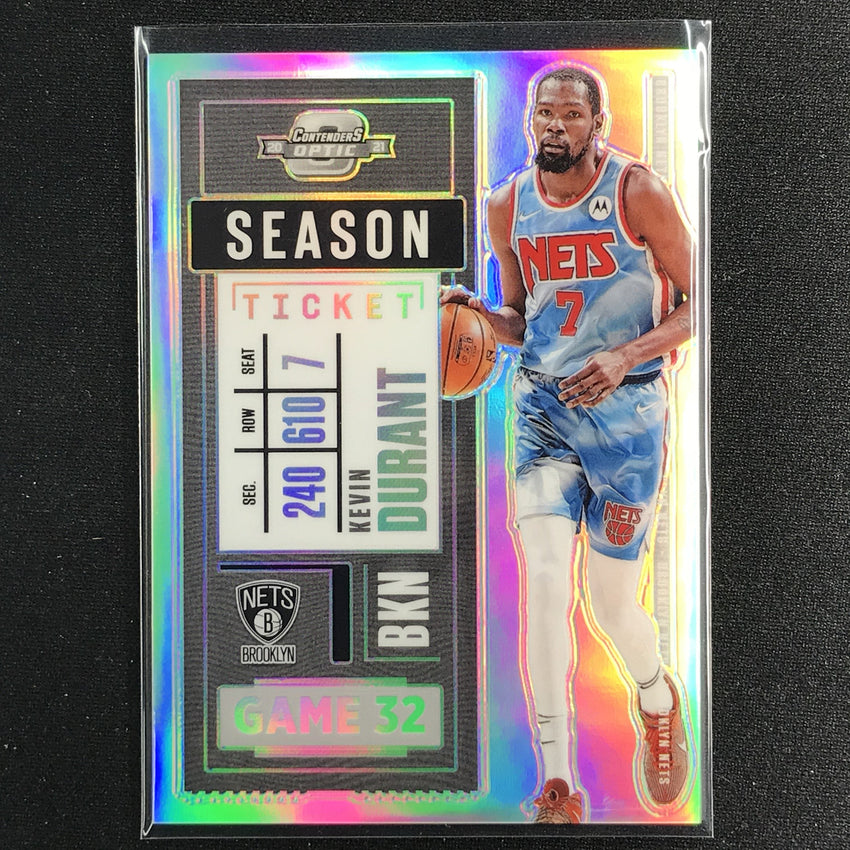2020-21 Contenders Optic KEVIN DURANT Season Ticket Silver Prizm #49