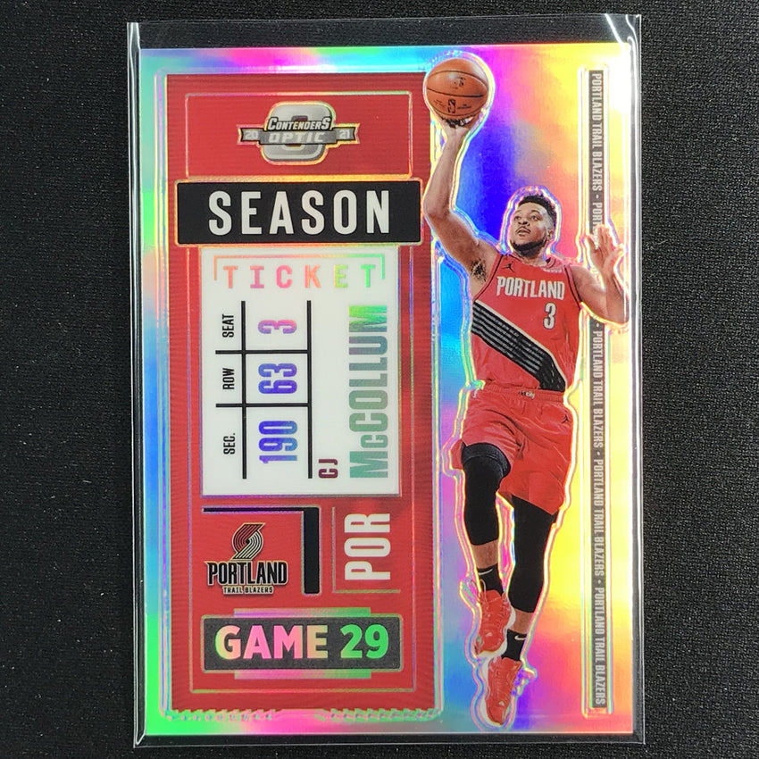 2020-21 Contenders Optic CJ MCCOLLUM Season Ticket Silver Prizm #59