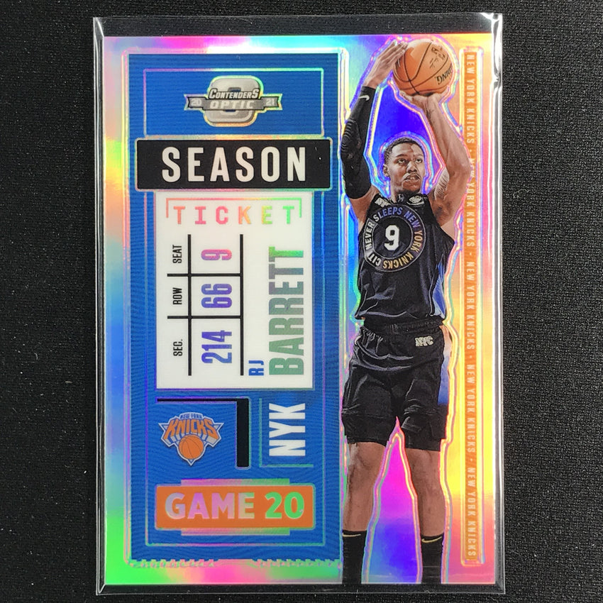 2020-21 Contenders Optic RJ BARRETT Season Ticket Silver Prizm #80