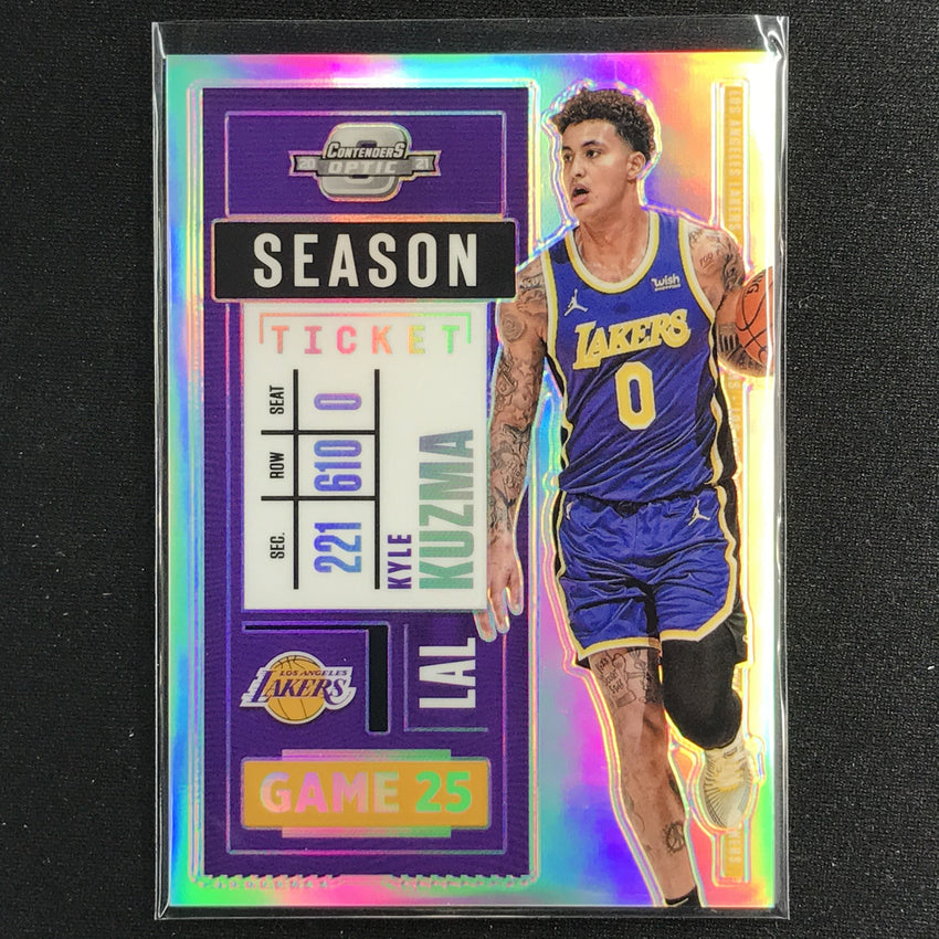 2020-21 Contenders Optic Kyle Kuzma Season Ticket Silver Prizm No 100