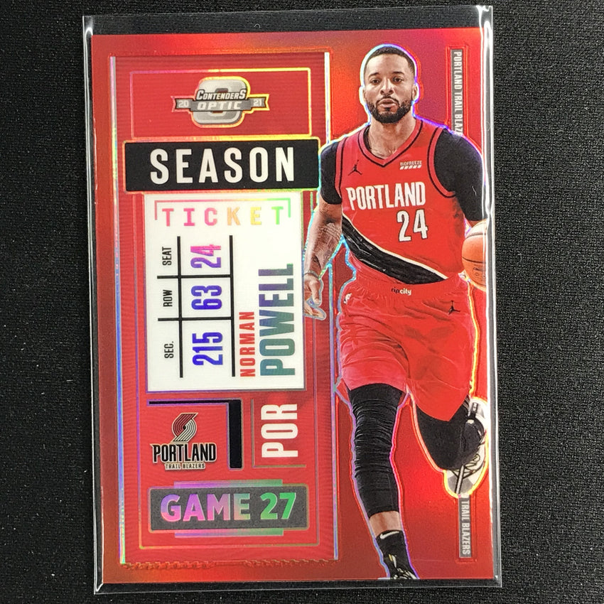 2020-21 Contenders Optic Norman Powell Season Ticket Red No 3