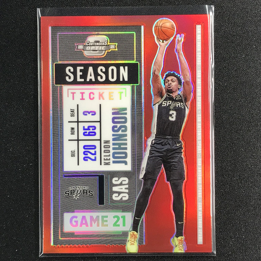 2020-21 Contenders Optic KELDON JOHNSON Season Ticket Red #43