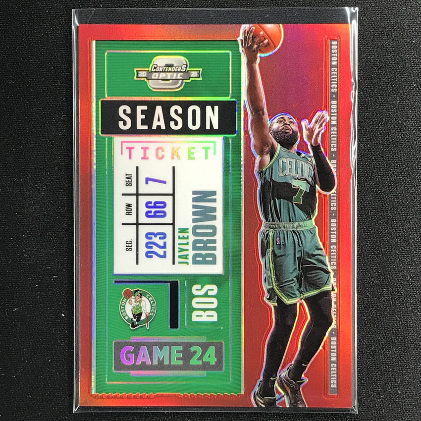 2020-21 Contenders Optic JAYLEN BROWN Season Ticket Red #84