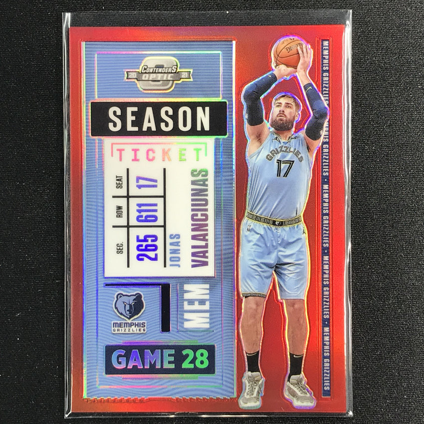 2020-21 Contenders Optic JONAS VALANCIUNAS Season Ticket Red #98