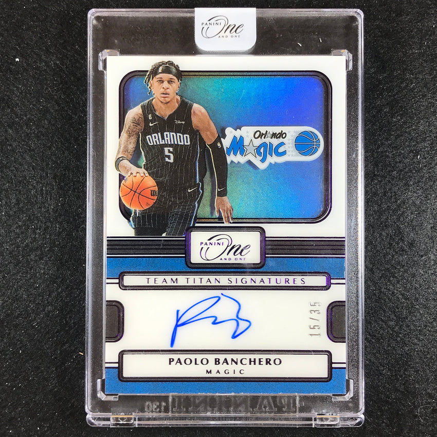 2022-23 One And One Paolo Banchero Team Titan Signatures Auto Purple 15/35