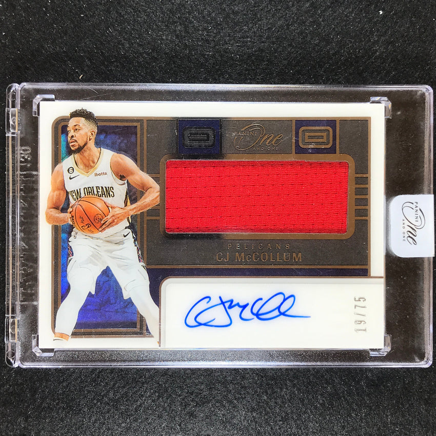 2022-23 One And One Cj Mccollum Jumbo Jersey Autographs 19/75
