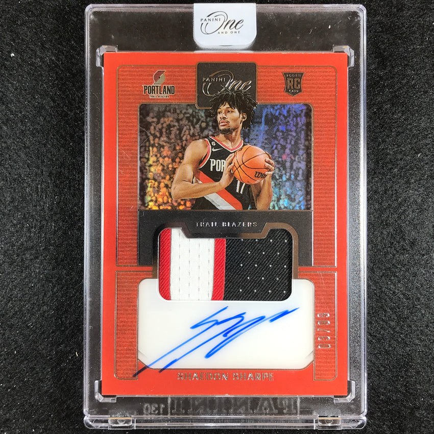 2022-23 One And One Shaedon Sharpe Prime Rookie Patch Auto 3/99