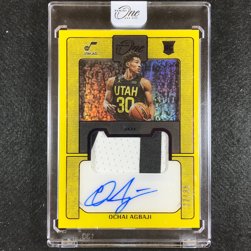 2022-23 One And One Ochai Agbaji Prime Rookie Patch Auto Purple 22/35