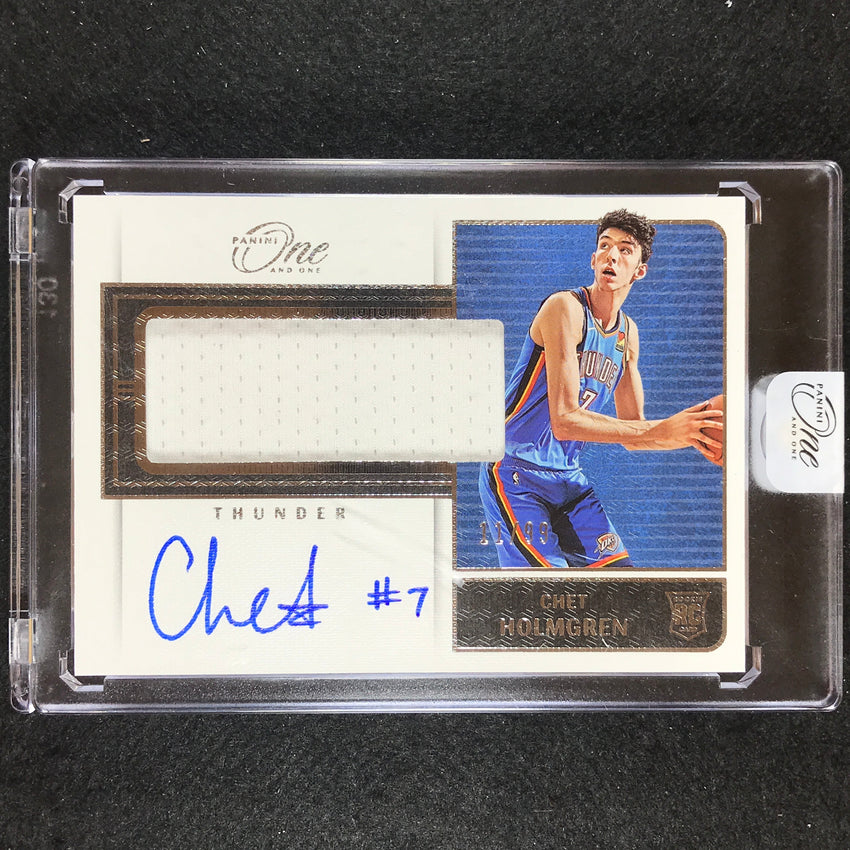 2022-23 One And One Chet Holmgren Jumbo Rookie Patch Auto Silver 11/99