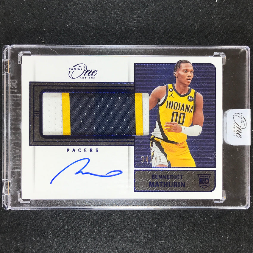 2022-23 One And One Bennedict Mathurin Jumbo Rookie Patch Auto Blue 34/49