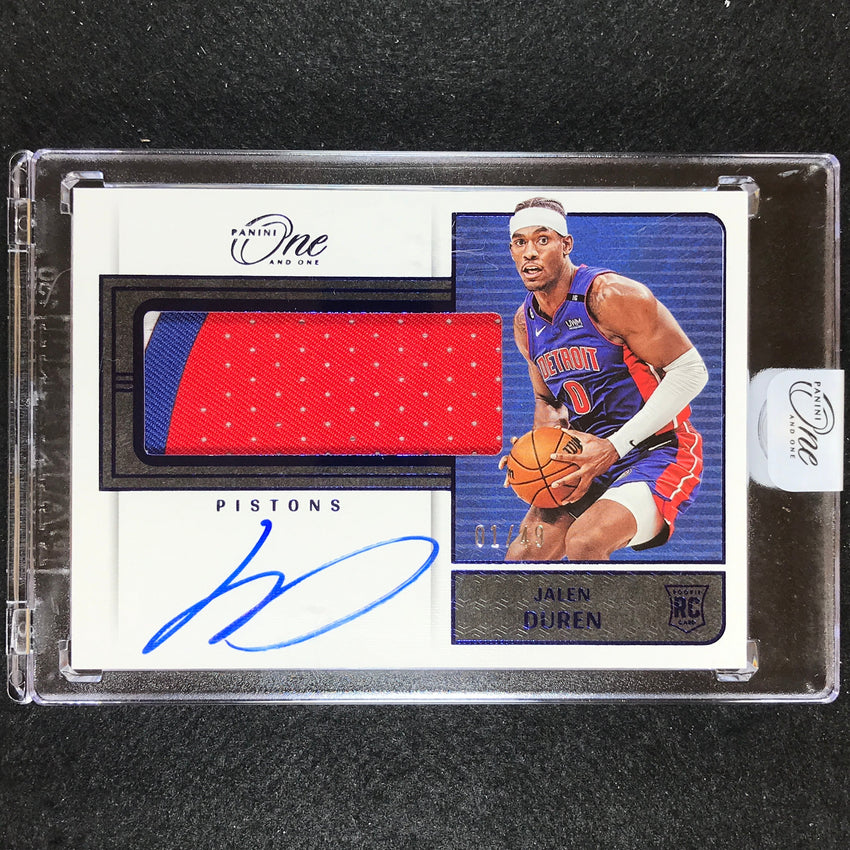 2022-23 One And One Jalen Duren Jumbo Rookie Patch Auto Blue 1/49