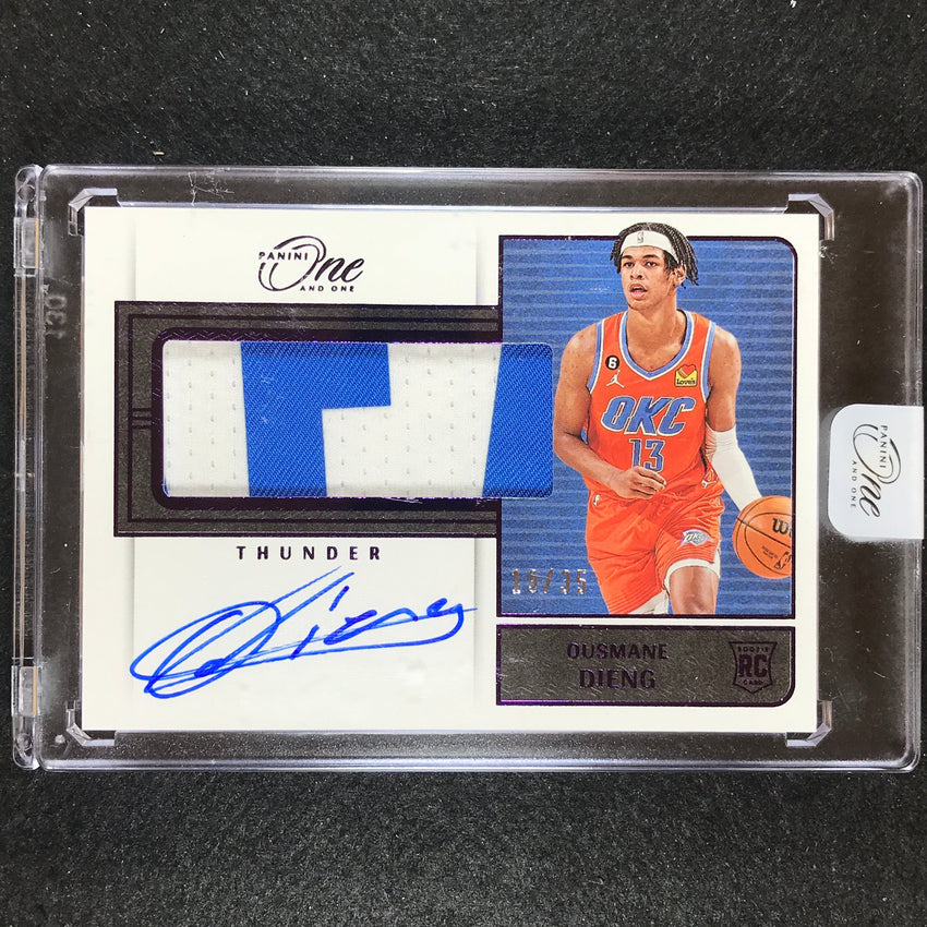 2022-23 One And One Ousmane Dieng Jumbo Rookie Patch Auto Purple 19/35